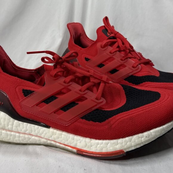 Adidas UltraBoost 21 Running Shoes Mens Size 11 Vivid Red Solar‎ Black Sneakers main image 9